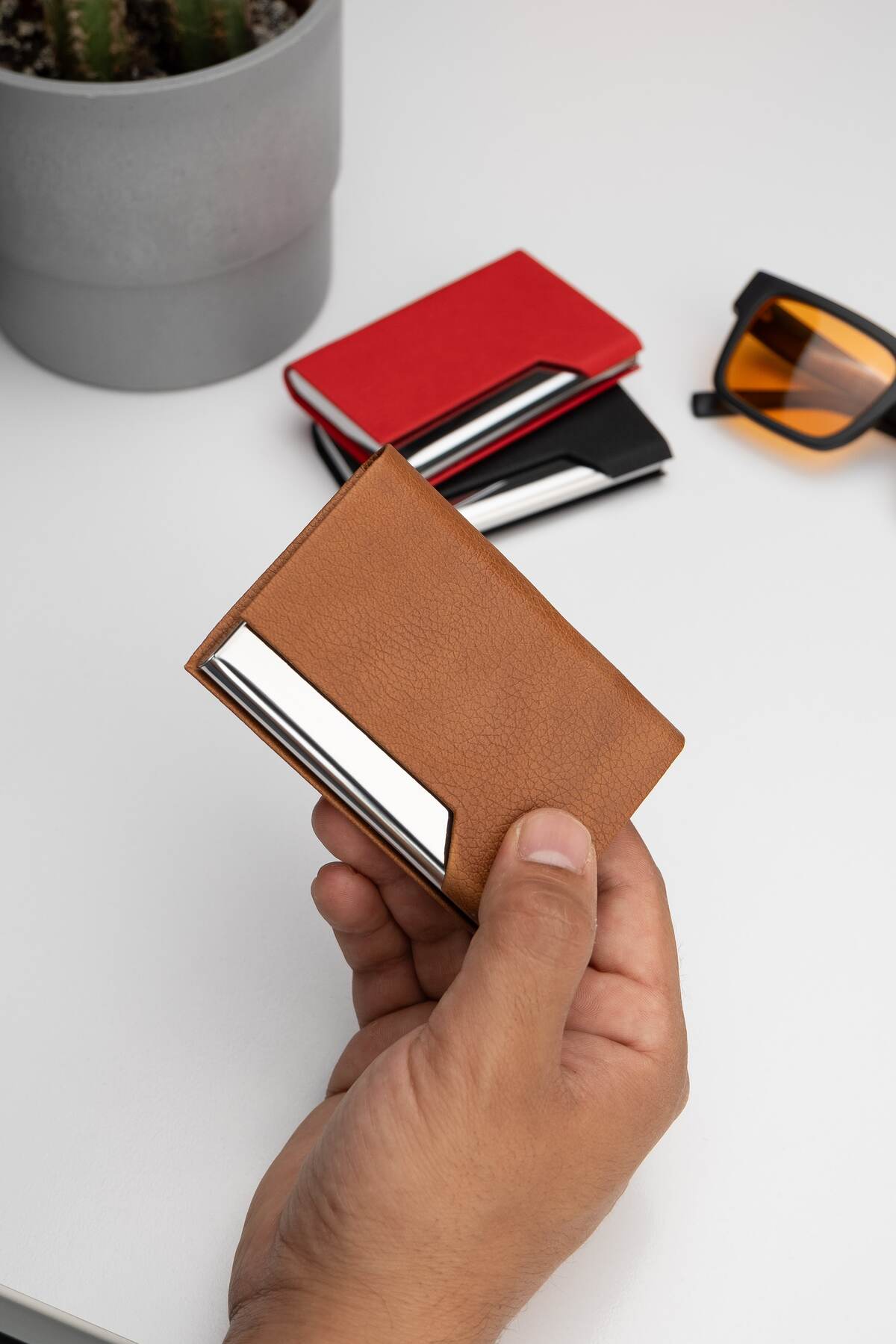Iron Magnet Cover Card Holder