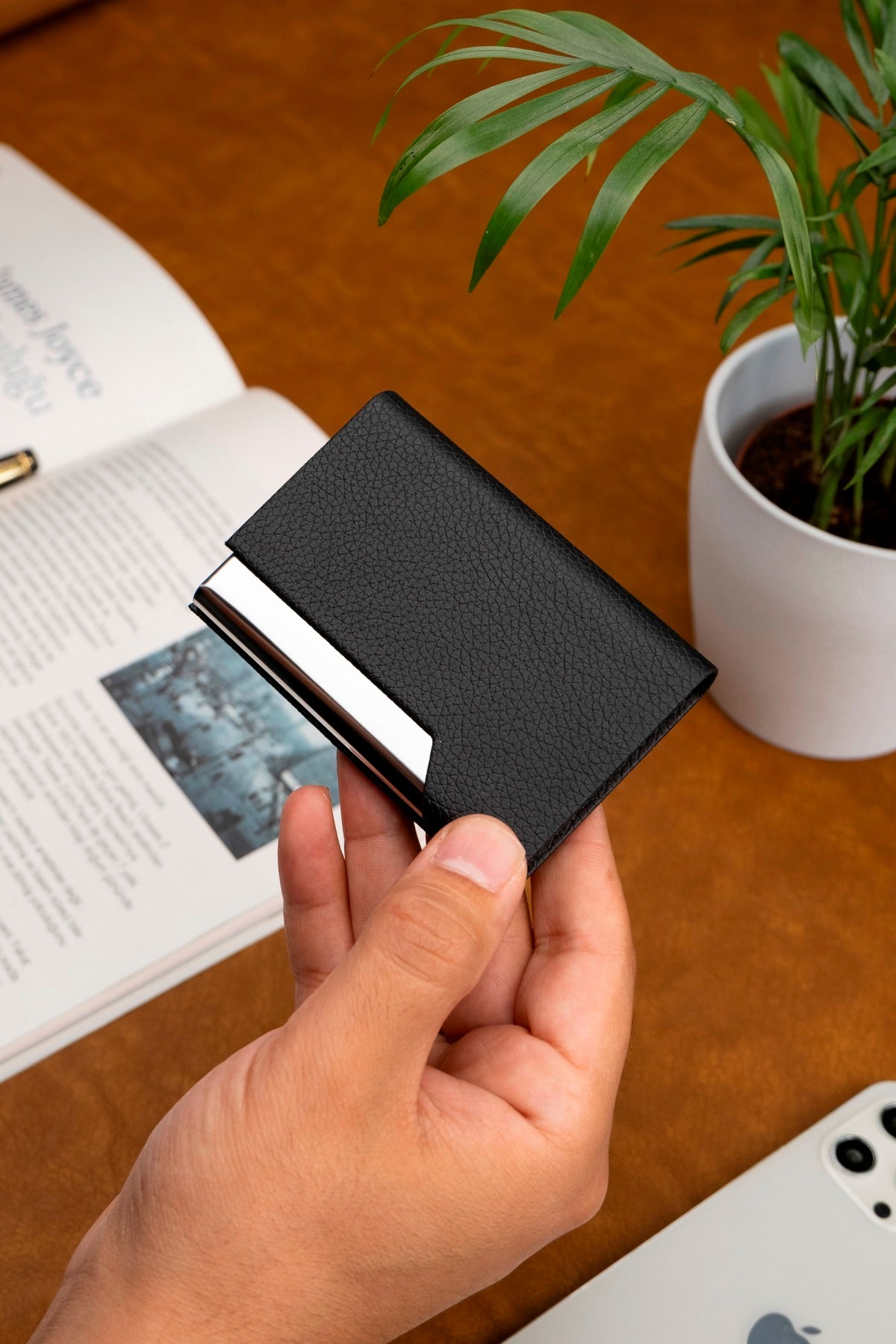 Iron Magnet Cover Card Holder