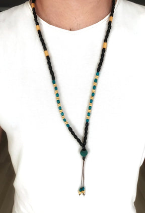 Genova Men's Necklace with Wooden Beads