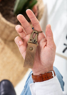 Crazy Leather Keychain with Hook