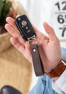 Genuine Leather Auto and House Keychain