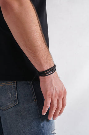Vienna Leather Bracelet with Rope Fastening