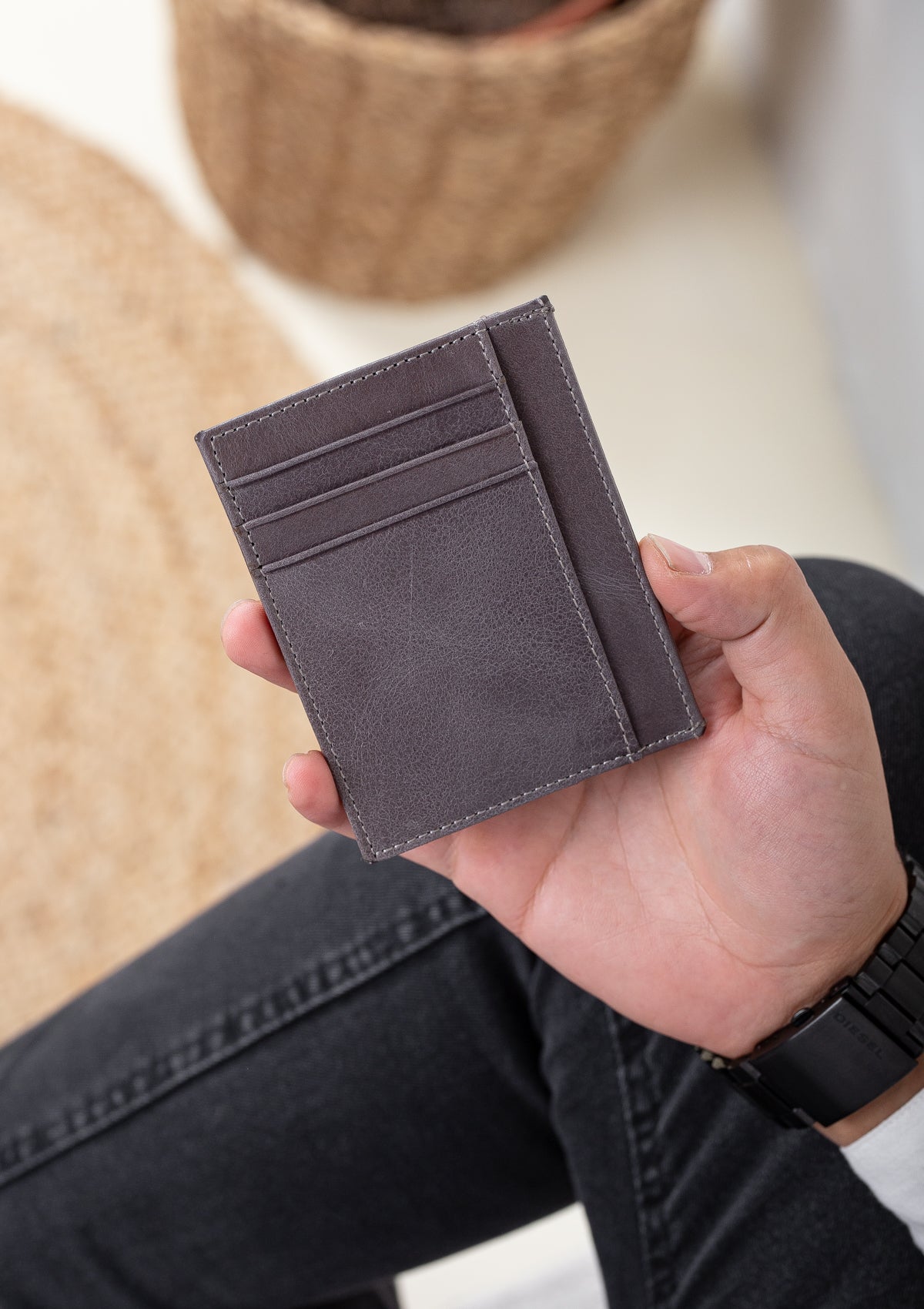 Cavu Vintage Leather Unisex Card Holder Wallet