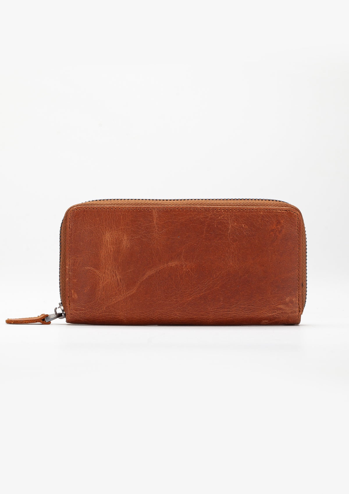 Dia Vintage Leather Zippered Unisex Card Holder Wallet