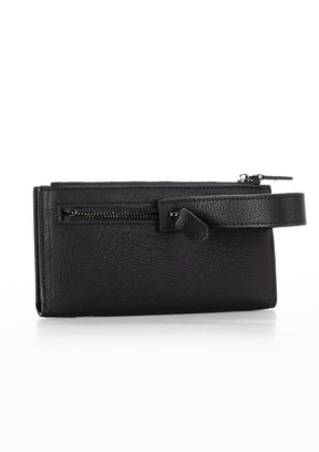 Niki Leather Rossi Vintage Leather Zippered Unisex Card Holder Wallet