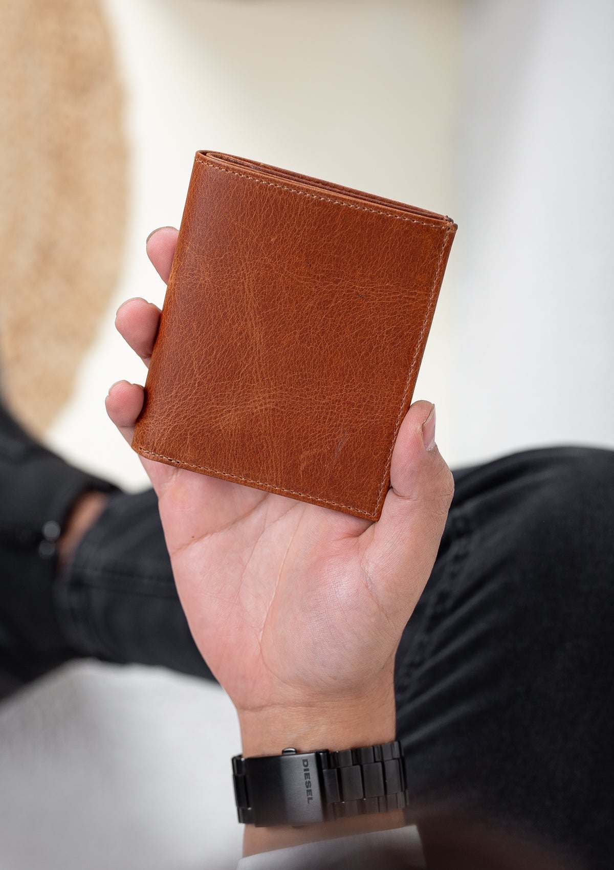 Niki Leather Sebra Vintage Leather Card Holder Wallet