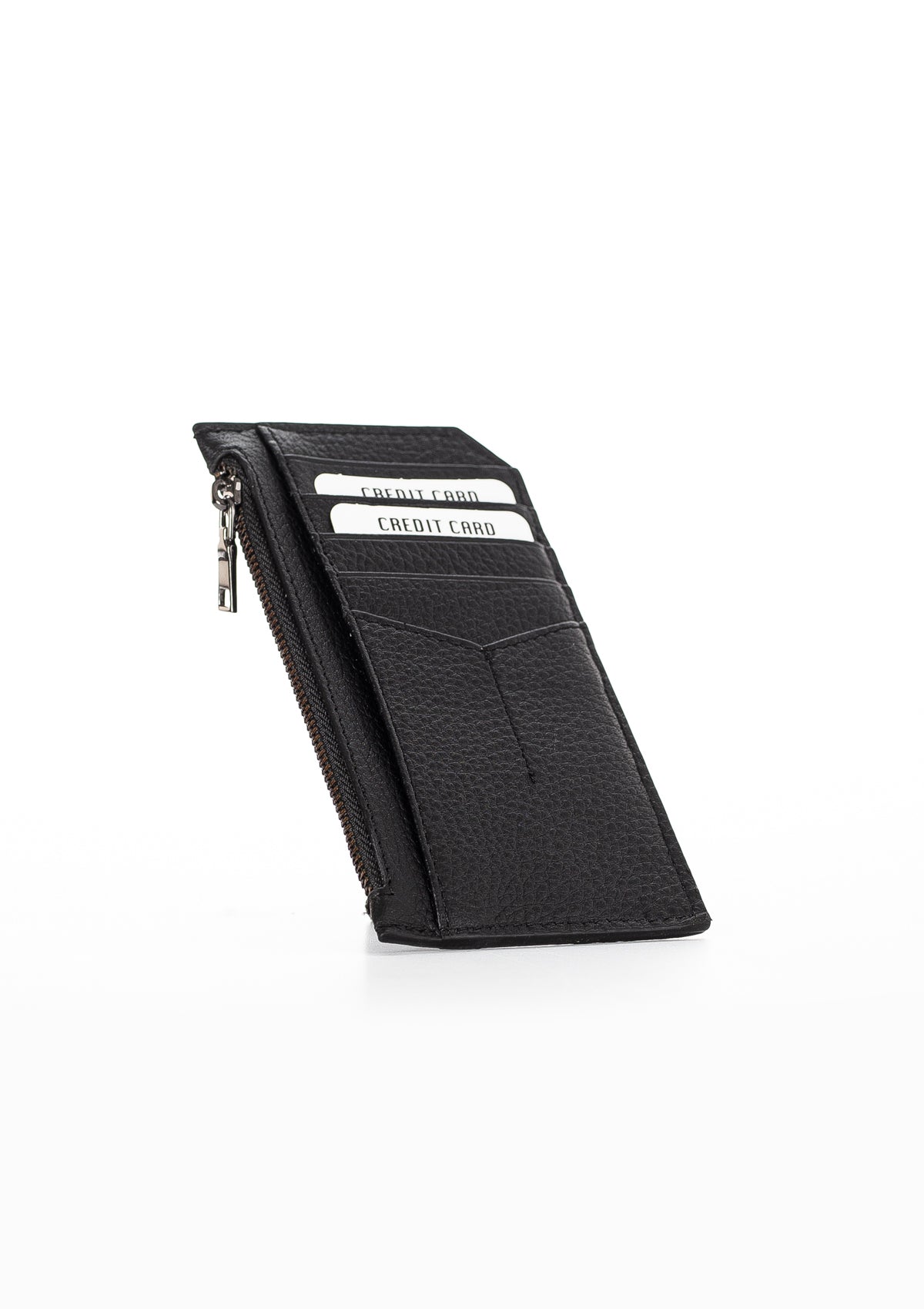 Niki Leather Thin Genuine Leather Zippered Unisex Card Holder Wallet